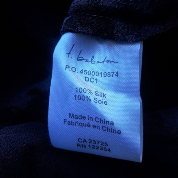 T Babaton Blouse Sheer Pure Silk Button Animal M - Picture 6 of 7